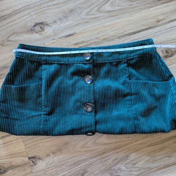 Topshop Green Ribbed Mini Skirt, 8 - Picture 4 of 5